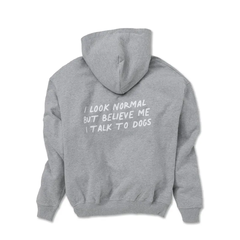 Oversized Hoodie "I look normal" Grau