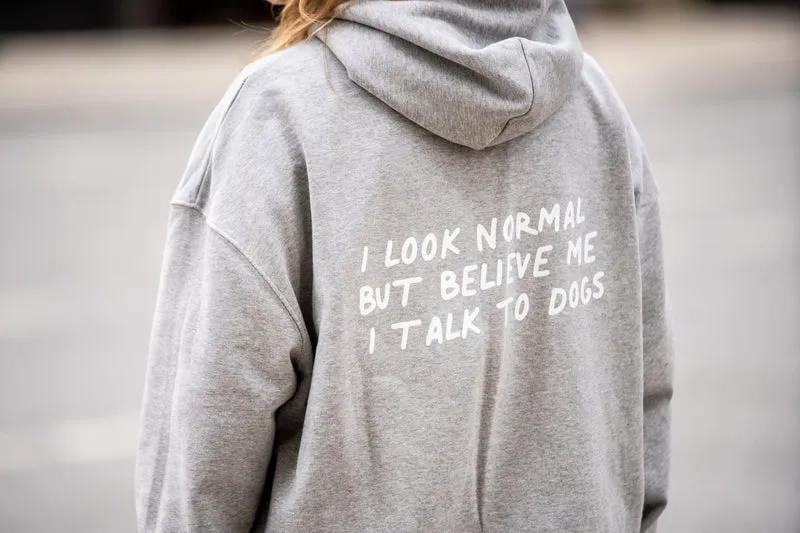 Oversized Hoodie "I look normal" Grau