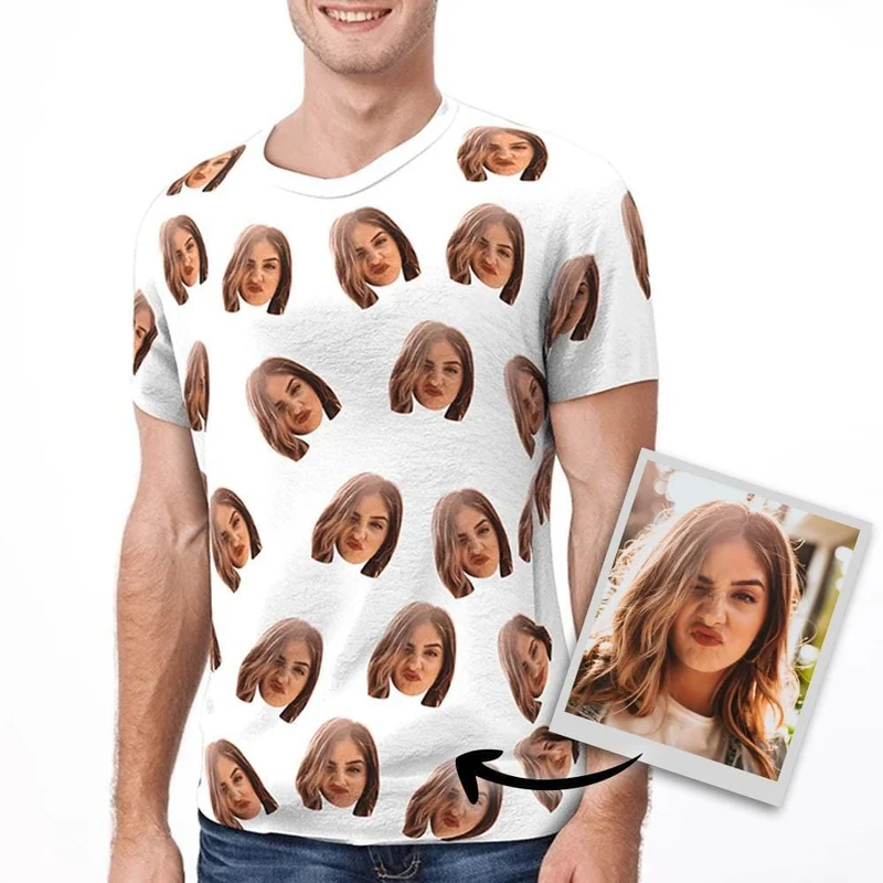 Gesicht Foto T-Shirt - cooles Geschenk für ihn