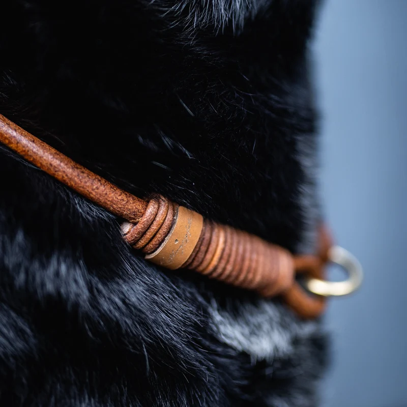 Markenhalsband / Schmuckhalsband Rundleder