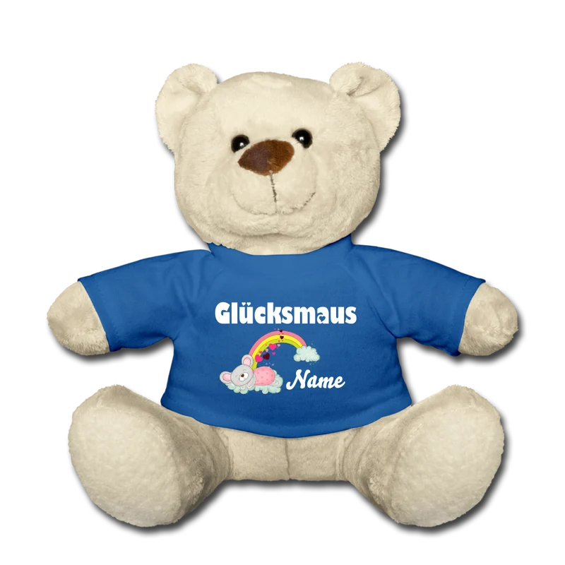 Teddy - "Glücksmaus" mit Name, personalisierbar