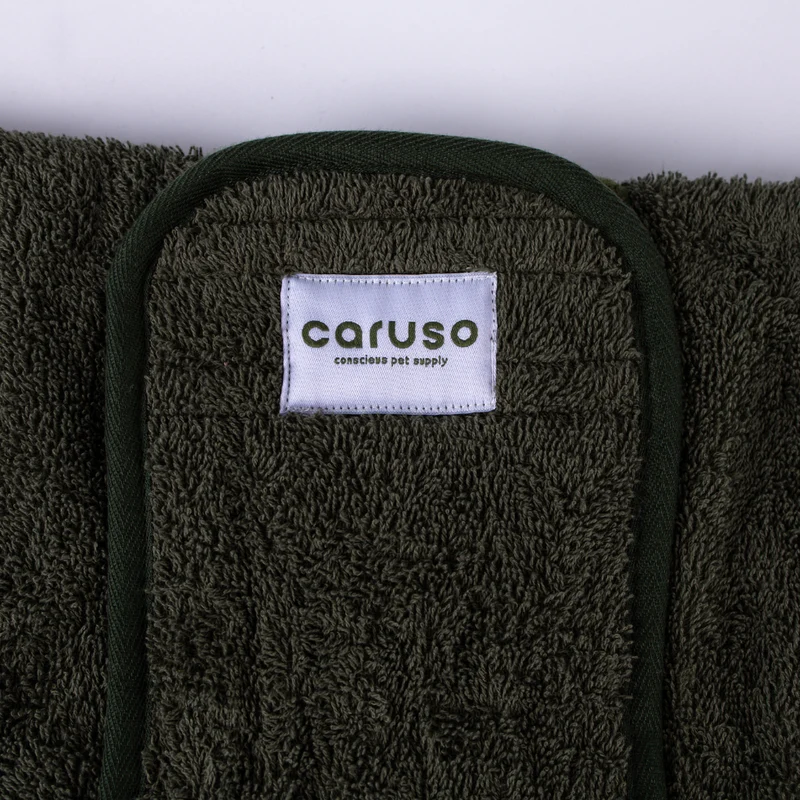 Hundebademantel Cozy Hug von Caruso - OEKO-TEX® zertifiziert - Waldgrün - 6 Größen