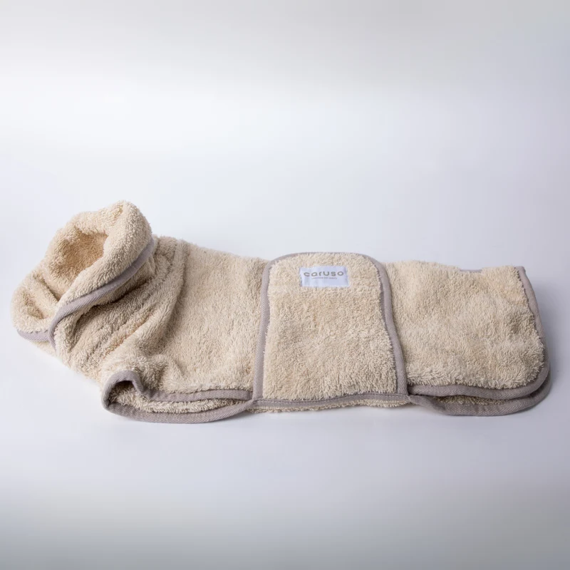 Hundebademantel Cozy Hug von Caruso - OEKO-TEX® zertifiziert - Beige - 6 Größen