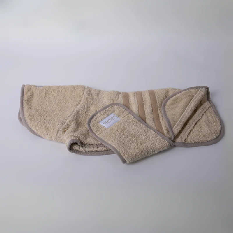 Hundebademantel Cozy Hug von Caruso - OEKO-TEX® zertifiziert - Beige - 6 Größen