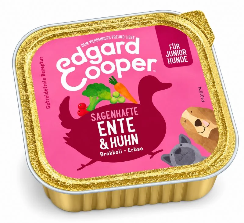 Edgard & Cooper Nassfutter für Welpen & junge Hunde – Ente & Huhn 150g