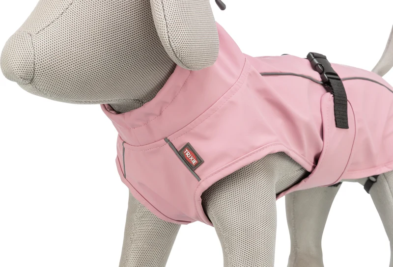 TRIXIE Hunde Regenmantel Vimy – wasserdicht, mit Bauchschutz & Reflektoren | Pink, Flieder & Orange