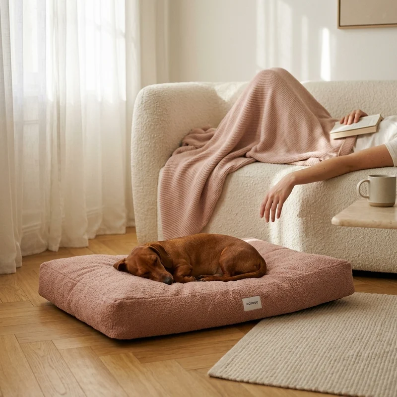 Hundebett Teddy von Caruso - orthopädisch & recycelt - Oeko-Tex® Standard - 3 Farben & Größen