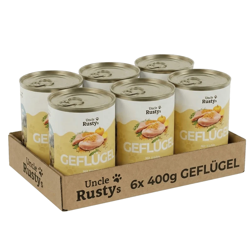 Uncle Rusty's Geflügel mit Kürbis und Amaranth Nassfutter - regionale Zutaten
