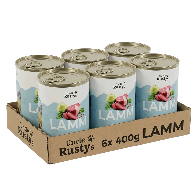 Uncle Rusty's Lamm mit Rote Beete, Haferkleie und Apfel Nassfutter - regionale Zutaten