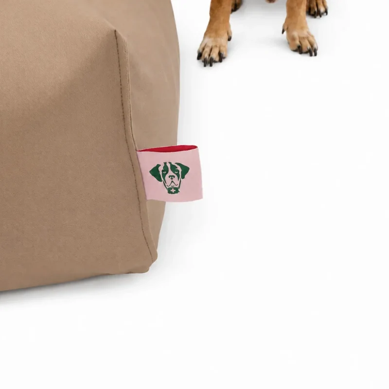 Orthopädisches Hundekissen BUDDYstyle HOUND&NATURE | Härtegrad variierbar | Wasserdicht & recycelt | Taupe