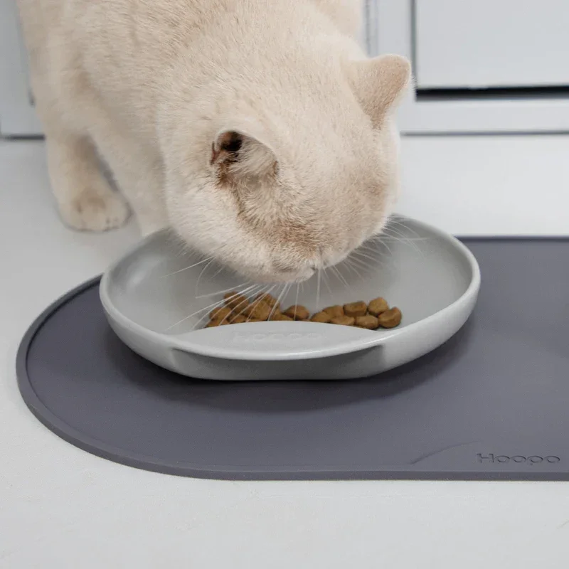 Katzennapf "Plate" von HOOPO® | 100% Porzellan | 300 ml | Grau