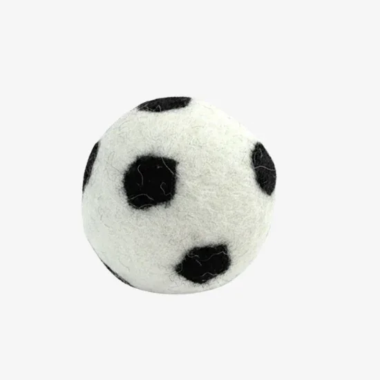 Fußball für Hunde | Hundespielzeug | 100% schadstoffgeprüft & Schafwolle | Zahnpflegend & schwimmfähig