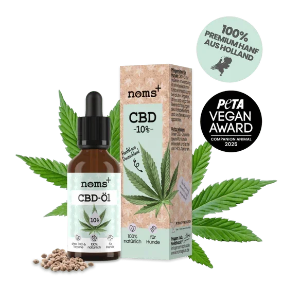Noms+ 10% CBD Tropfen für Hunde | 100% natürlich & sanft | 10ml Öl