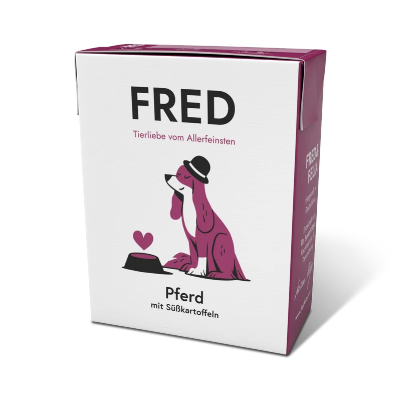 FRED Pferd mit Süßkartoffeln – Nassfutter für Hunde, monoprotein, hypoallergen & getreidefrei