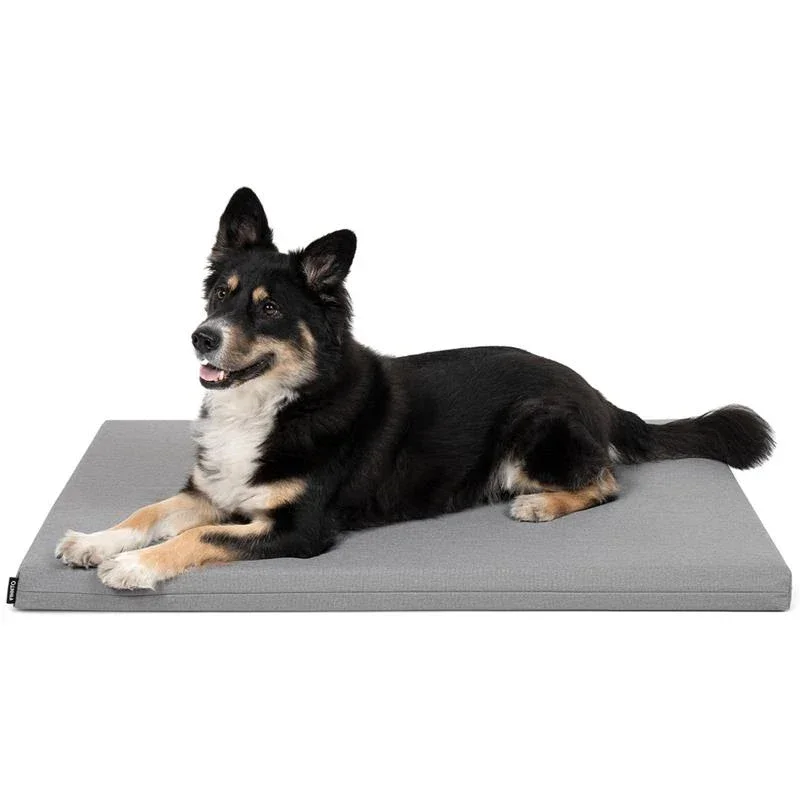 FINNTO® Basic Hundematte ergonomisch | Antiallergen & wasserdicht | FAIRTRADE & Oeko-Tex® Standard | Hellgrau