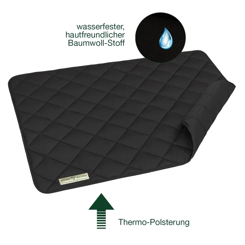 Öko Hundedecke Davos HOUND&NATURE | Wasserfest & recycelte Materialien | Oeko-Tex® Standard 100 | Schwarz