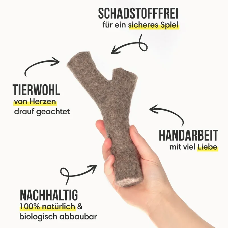 Hundespielzeug "Wollrausch" 3er-Set | 100% schadstoffgeprüft & Schafwolle | Zahnpflegend & schwimmfähig