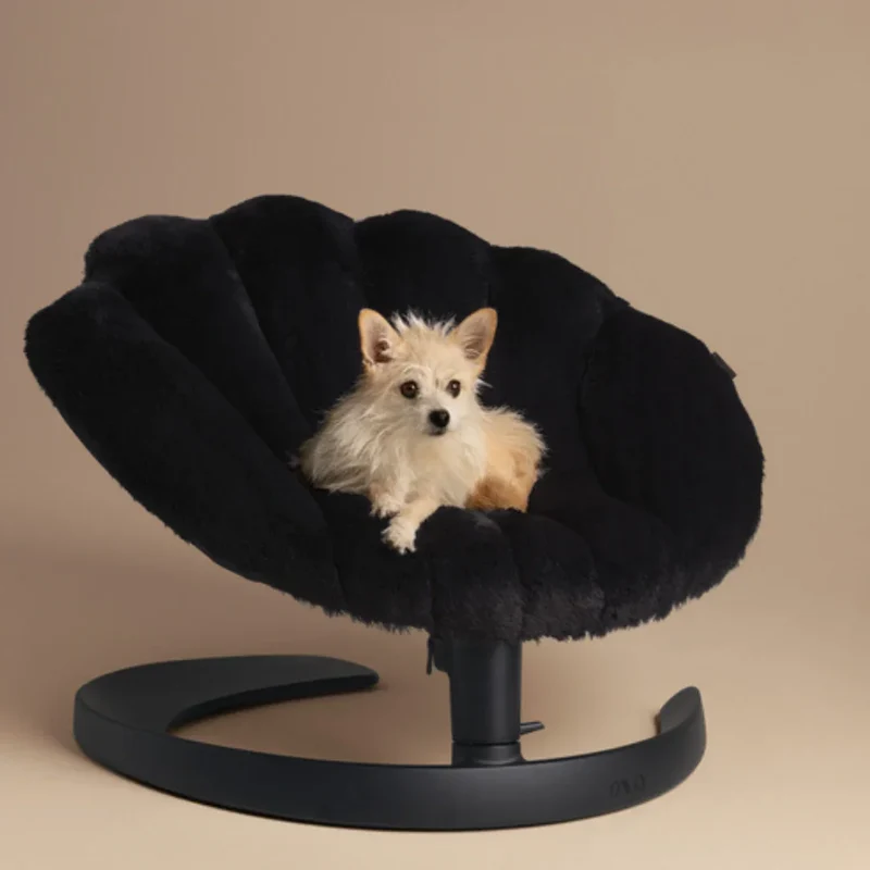Schwingendes Haustierbett SHELL von TAVO| Für Hund & Katze | GREENGUARD-Gold-Zertifizierung | Farbe: Onyx