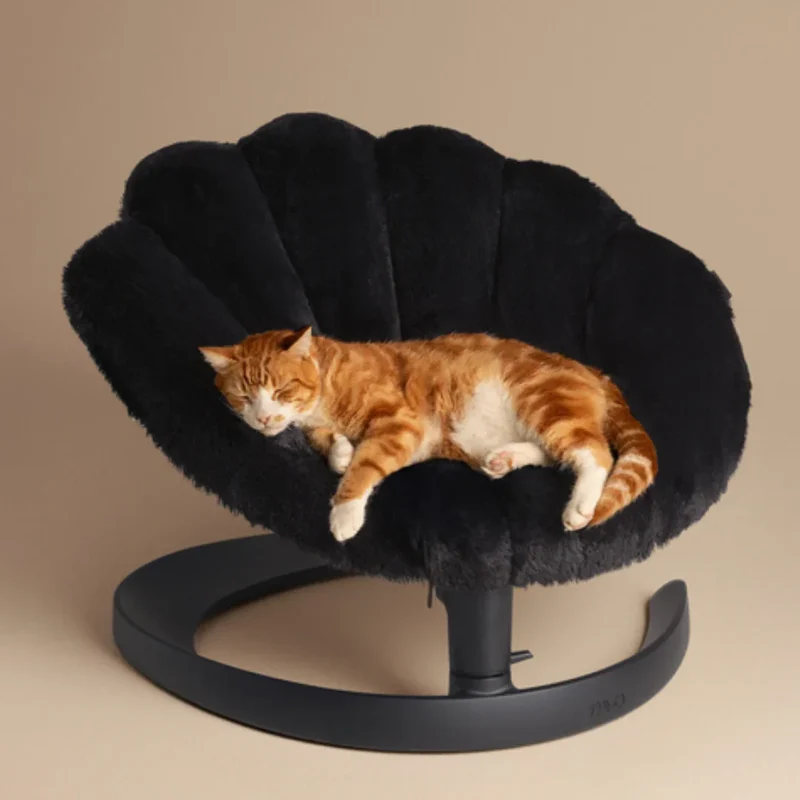 Schwingendes Haustierbett SHELL von TAVO| Für Hund & Katze | GREENGUARD-Gold-Zertifizierung | Farbe: Onyx