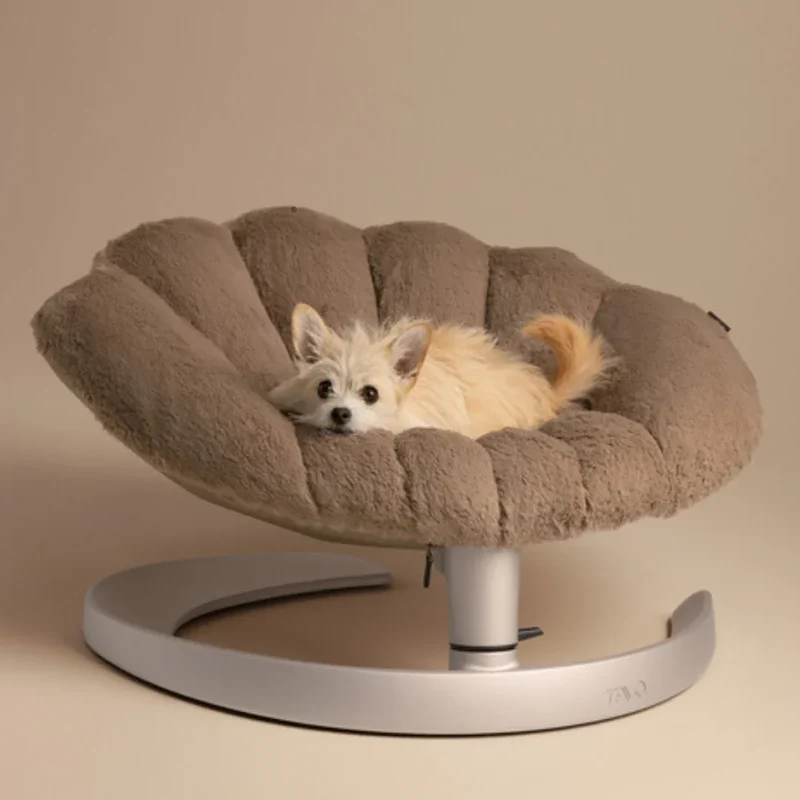 Schwingendes Haustierbett SHELL von TAVO| Für Hund & Katze | GREENGUARD-Gold-Zertifizierung | Farbe: Caramel