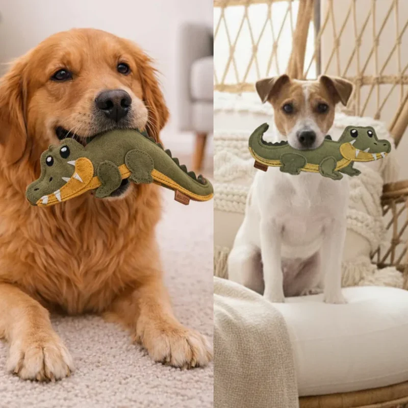 BUDDY. Leder Hundespielzeug Krokodil - schadstoffgeprüft - 2 Größen - inkl. 15% Rabatt Hundetraining Ellen Marques