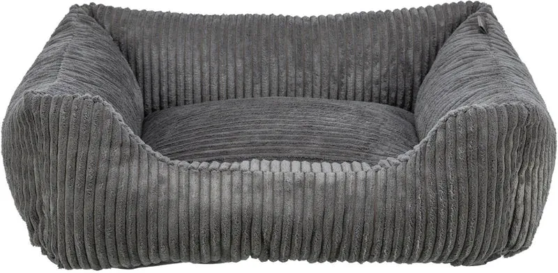 Orthopädisches Cord-Bett für Hunde und Katzen mit Rand und Memory-Foam