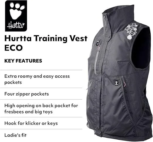 Hurtta Trainingsweste Training vest ECO | Recyceltes Material | Wassersäule über 10000 mm | Blackberry