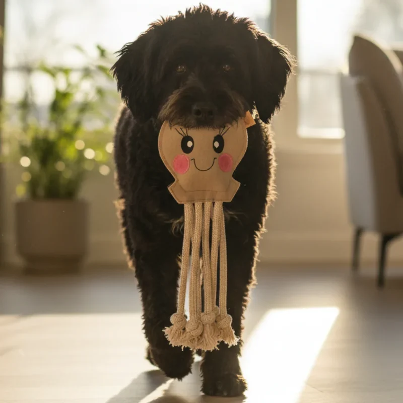 Nachhaltiges Fräulein Plath Hundespielzeug Oktopus Dummy Krake | 100% schadstofffrei