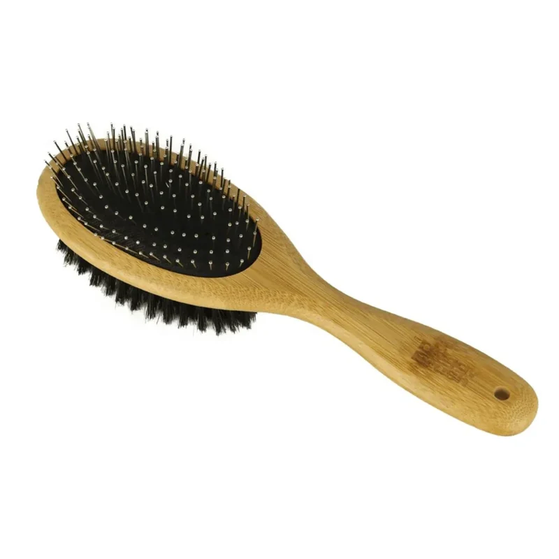 Nachhaltige Hundebürste "The DoggyBrush 2-IN-1" aus Bambus | Für alle Felllängen & Haartypen