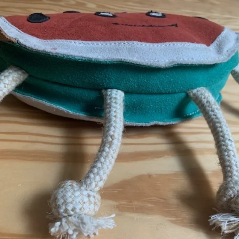 Fräulein Plath Hundespielzeug Melone | Robust & 100% schadstoffgeprüft | Upcycling Leder