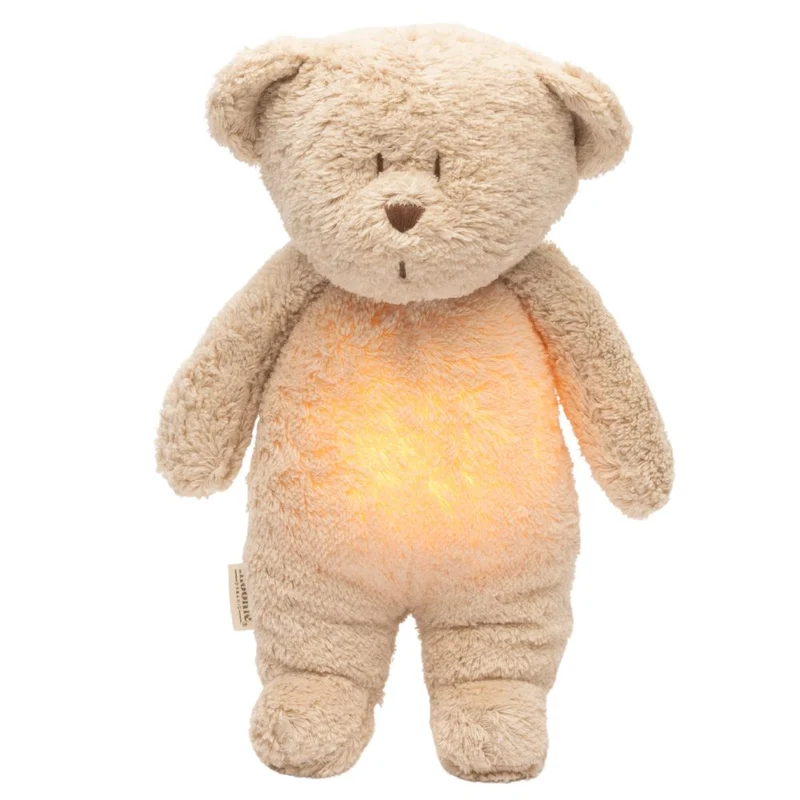 Brummender Teddybär mit Lampe Organic 2.0 – Sand
