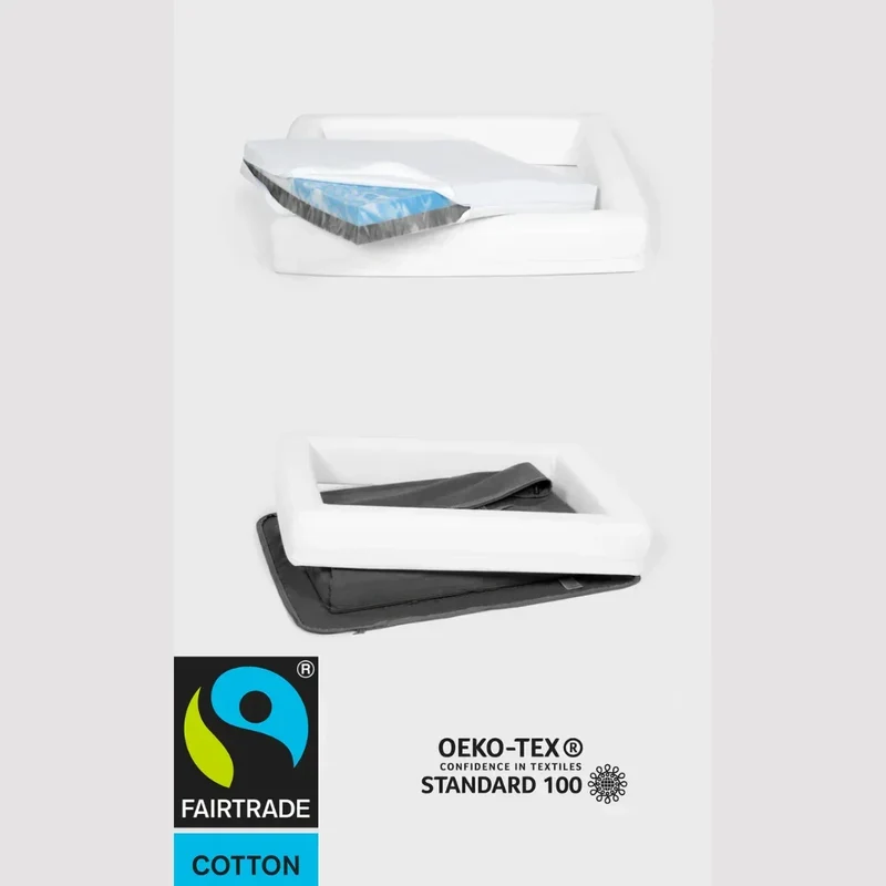 FINNTO® Hundebett orthopädisch | Antiallergen | FAIRTRADE zertifiziert & Oeko-Tex® Standard | Dunkelgrau