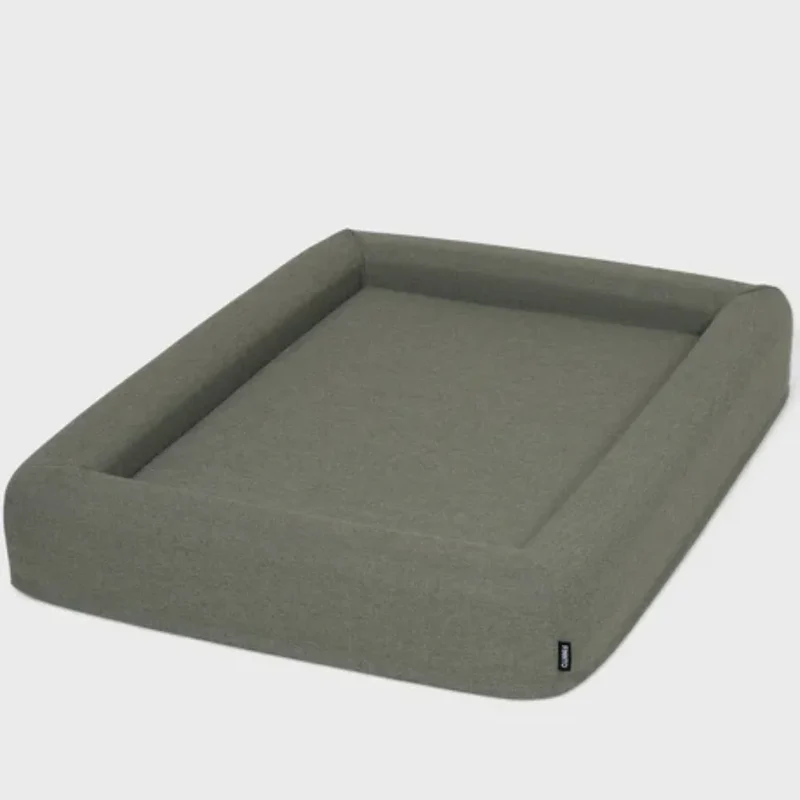 FINNTO® Hundebett orthopädisch | Antiallergen | FAIRTRADE zertifiziert & Oeko-Tex® Standard | Olivegrau