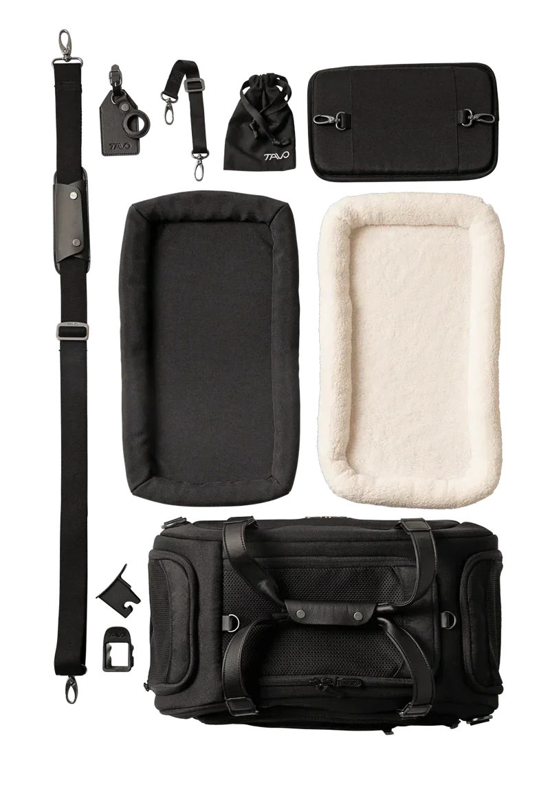 Isofix Autositz & Transporttasche Hendrick von Tavo für Hunde & Katzen bis 20.4 kg | GREENGUARD-Gold-Zertifizierung | Farbe: Onyx