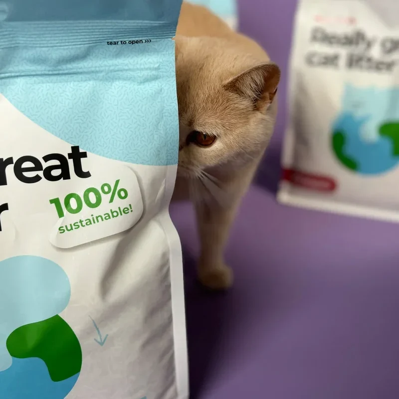Nachhaltiges Katzenstreu Tofu Fein Natural von HOOPO® | 100% Tofu | Blitzschnelle Klumpenbildung