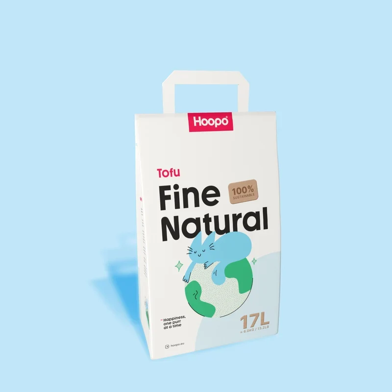 Nachhaltiges Katzenstreu Tofu Fein Natural von HOOPO® | 100% Tofu | Blitzschnelle Klumpenbildung