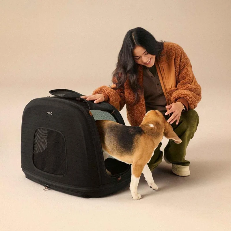 Crashgetestete Isofix Transportbox Auto Tavo Crispin für Hunde | 3 Größen bis 27.2 kg | Farbe: Onyx