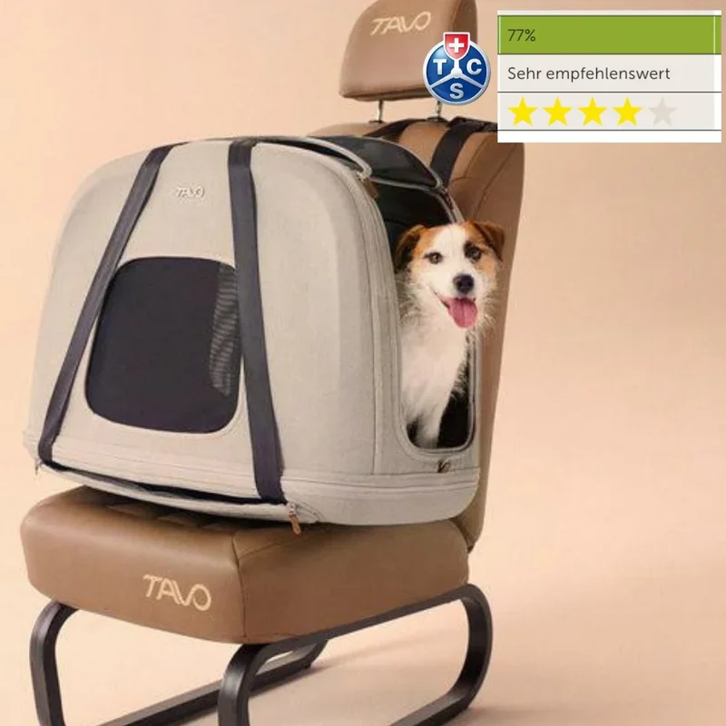 Crashgetestete Isofix-Transportbox Auto Tavo Crispin für Hunde | 3 Größen bis 27.2 kg | Farbe: Merle