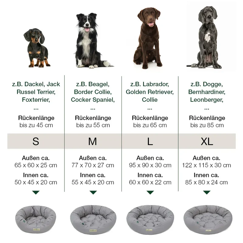 Hundebett rund St.Moritz von HOUND&NATURE | Recycelte Materialien | Oeko-Tex® Standard 100 | Hellgrau