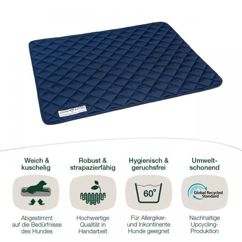 Öko Hundedecke Davos HOUND&NATURE | Wasserfest & recycelte Materialien | Oeko-Tex® Standard 100 | Blau