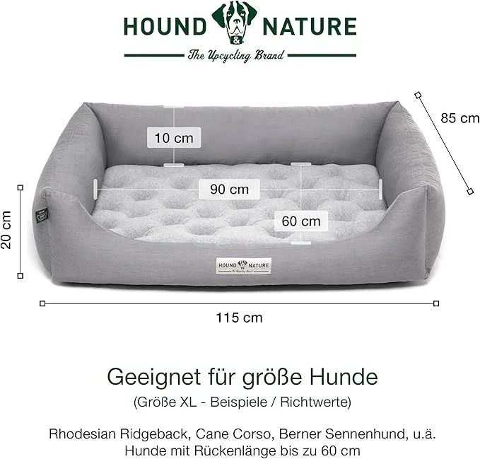 Orthopädisches Öko-Hundebett Zürich von HOUND&NATURE | Fleece-Seite | Recycelte Materialien | Oeko-Tex® Standard | Hellgrau