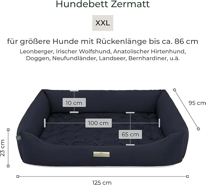 Orthopädisches Öko-Hundebett Zermatt von HOUND&NATURE | Recycelte Materialien | Oeko-Tex® Standard | Blau