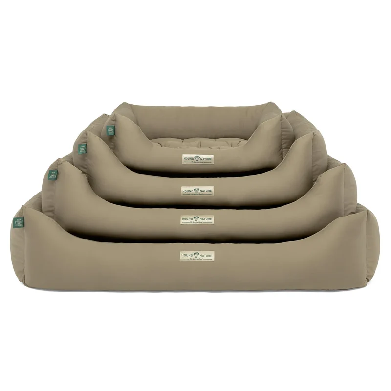 Orthopädisches Öko-Hundebett Zermatt von HOUND&NATURE | Recycelte Materialien | Oeko-Tex® Standard | Taupe