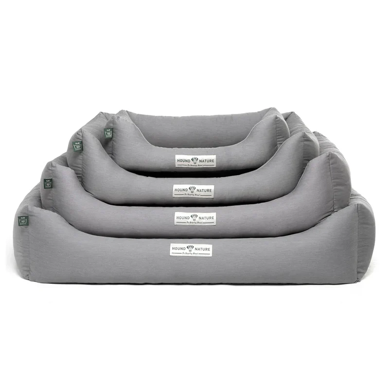 Orthopädisches Öko-Hundebett Zermatt von HOUND&NATURE | Recycelte Materialien | Oeko-Tex® Standard | Hellgrau