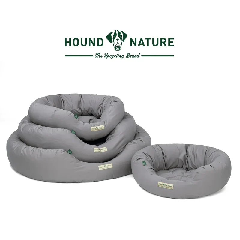 Hundebett rund St.Moritz von HOUND&NATURE | Recycelte Materialien | Oeko-Tex® Standard 100 | Hellgrau