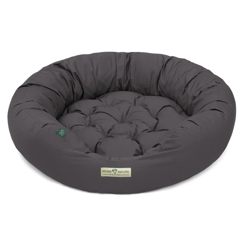 Hundebett rund St.Moritz von HOUND&NATURE | Recycelte Materialien | Oeko-Tex® Standard 100 | Grau