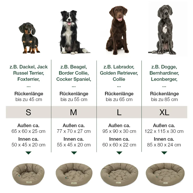 Hundebett rund St.Moritz von HOUND&NATURE | Recycelte Materialien | Oeko-Tex® Standard 100 | Taupe