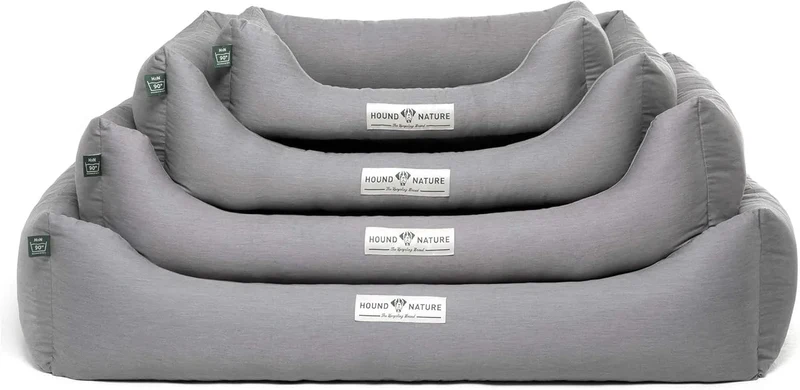 Öko-Hundebett Luzern von HOUND&NATURE | Fleece-Seite | Recycelte Materialien | Oeko-Tex® Standard 100 | Hellgrau