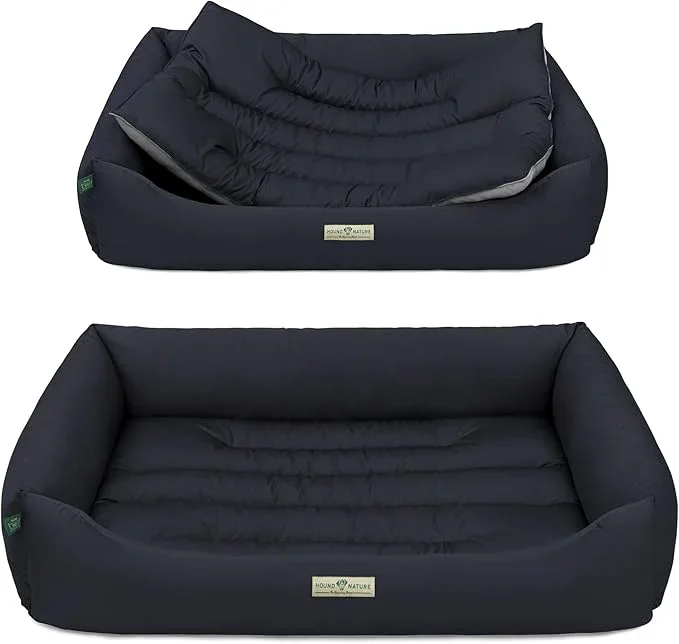 Öko-Hundebett Luzern von HOUND & NATURE | Fleece-Seite | Recycelte Materialien | Oeko-Tex® Standard 100 | Blau