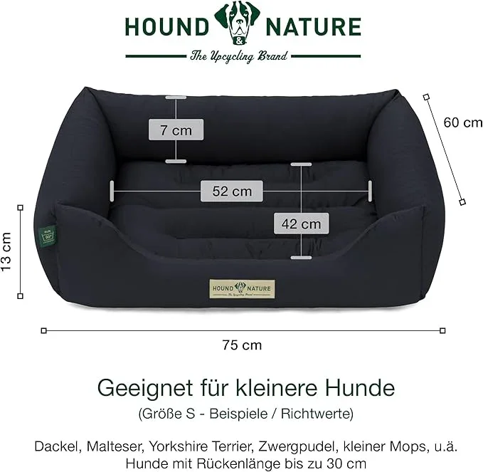 Öko-Hundebett Luzern von HOUND & NATURE | Fleece-Seite | Recycelte Materialien | Oeko-Tex® Standard 100 | Blau